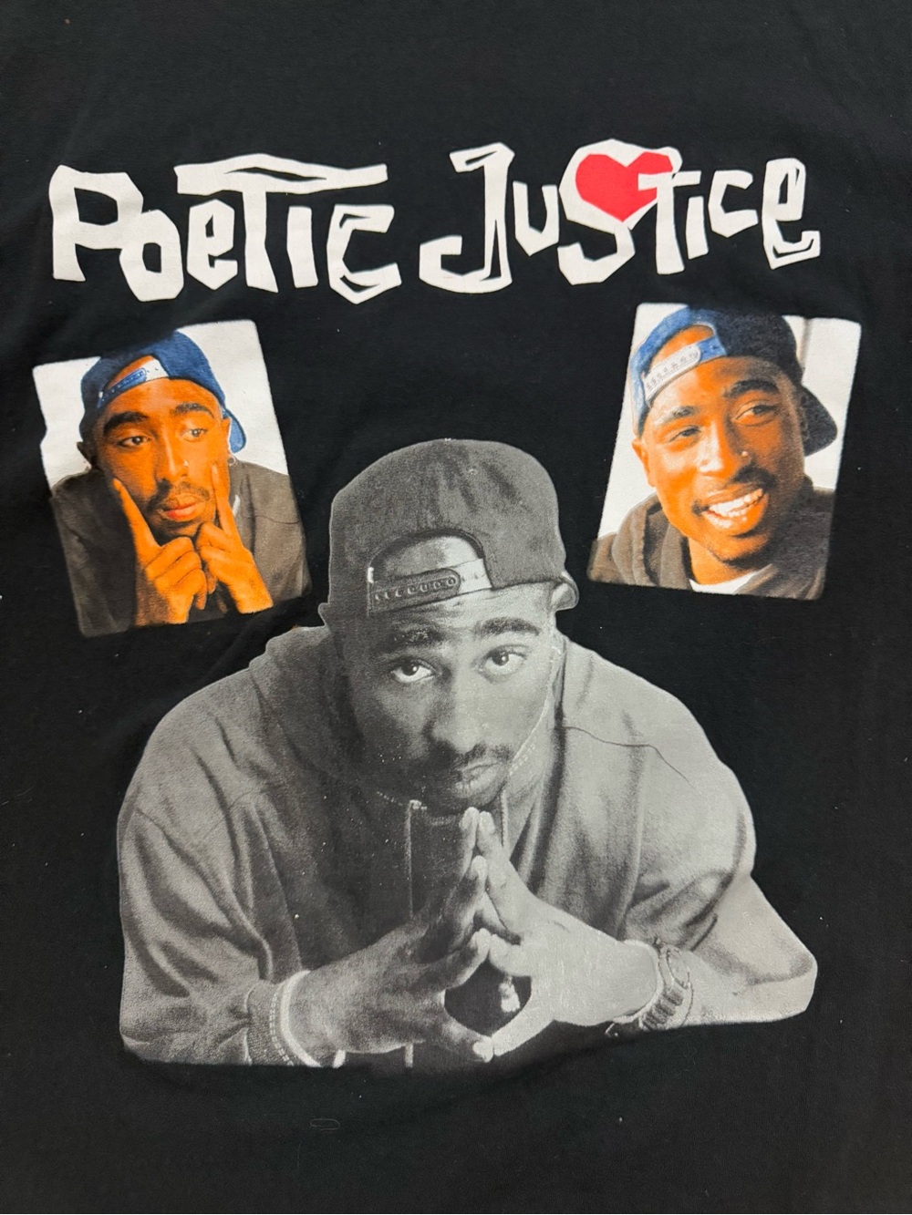 Poetic Justice Graphic Black Men's T-Shirt Tupac 2Pac
